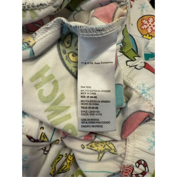 Grinch Holiday Pajamas 2Pc. Set Sz. 2XL Pull On Top and Pants Dr. Seuss - Picture 9 of 10